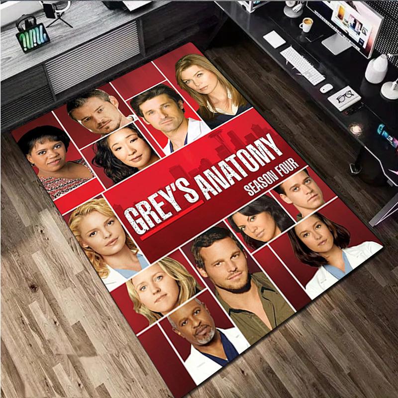 1Pc Grey's Anatomy Print Rug - Home Decoration Carpet For Living Room Bedroom Flooring Computer Chair Area Rug