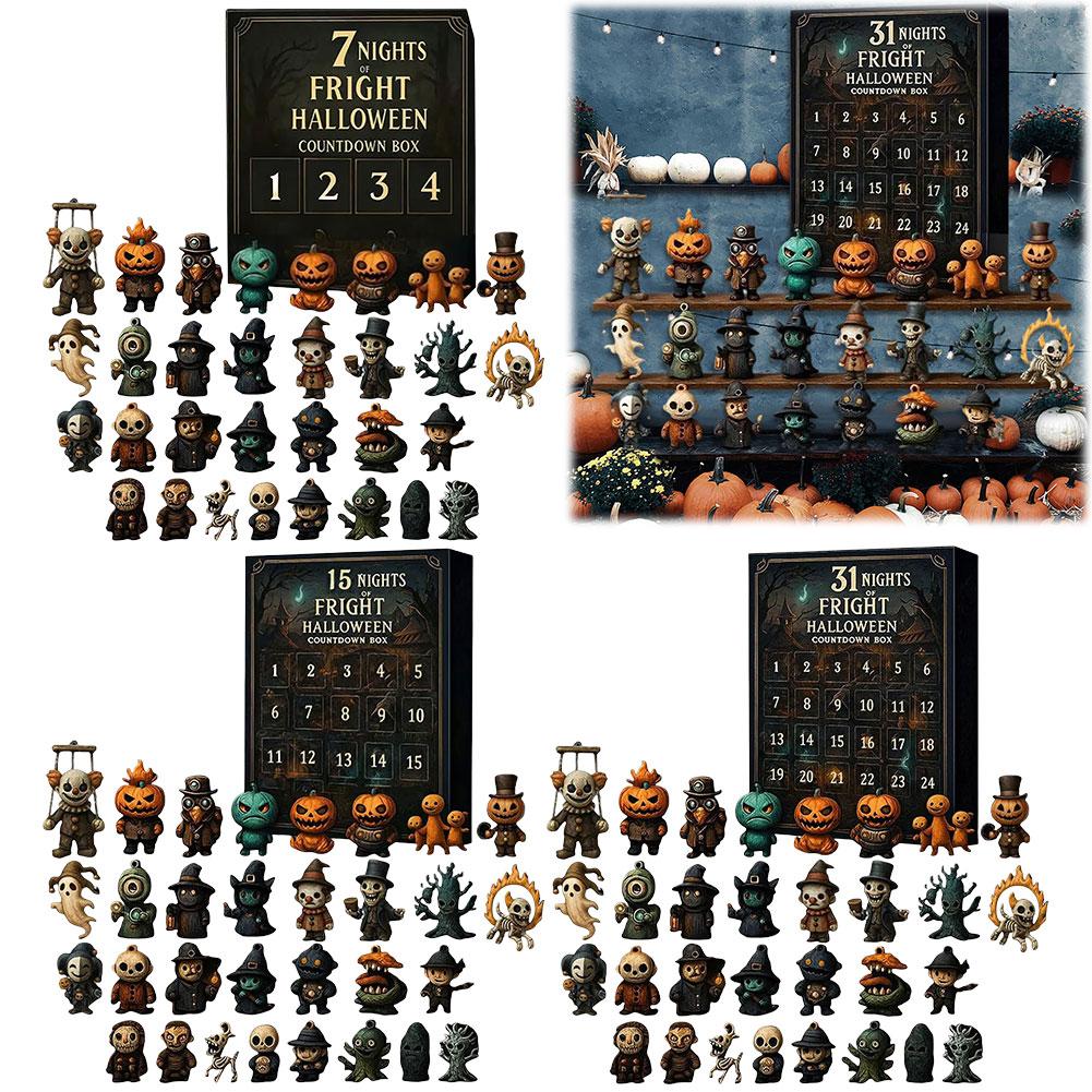 Halloween Advent Calendar 2025 Horror Action Figurines Halloween Countdown Calendar Halloween Countdown Box for Kids and Adults Gifts