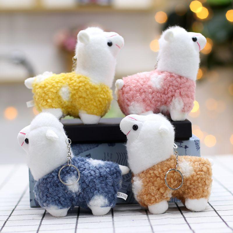 Cute Cartoon Alpaca Super Cute Schoolbag Small Doll Pendant Keychain Girl Heart Doll Plush Toy Small Gift