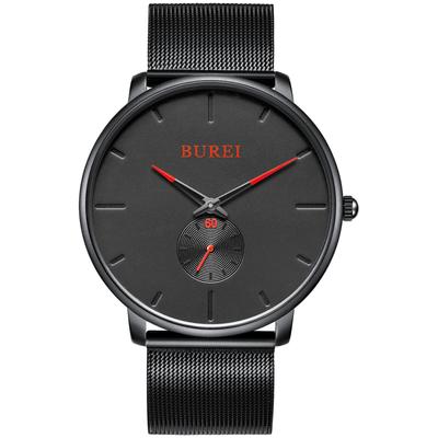 Basit Şık Marka Popüler Ultra İnce Hafif Analog Saat İş Su Geçirmez Kuvars Kol Saati 01 [BUREI] Erkek Erkek