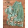 Zweiteiler Damen Outfit 2024 Sommer Palmenblatt Blumenprint Rückenfrei Neckholder Ärmelloses Oberteil & Lässiger Faltenurlaub Rock Set