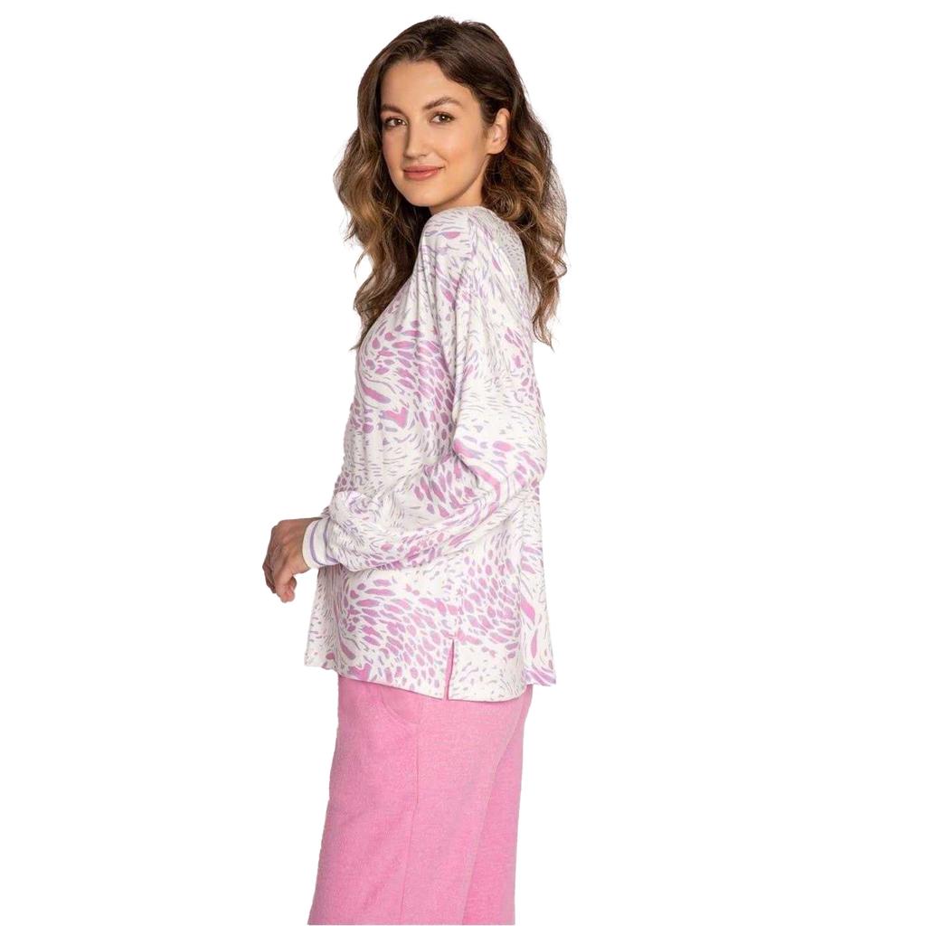 PJ Salvage Womens/Ladies Leopard Print Long-Sleeved Top