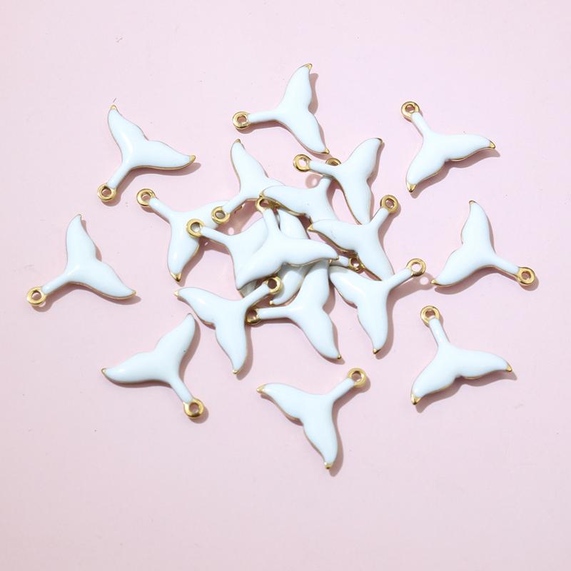 20pcs 10x11mm Stainless Steel Small Mermaid Tail Charms Pendant Enamel DIY Jewelry Making Accessories Findings Necklace Earrings