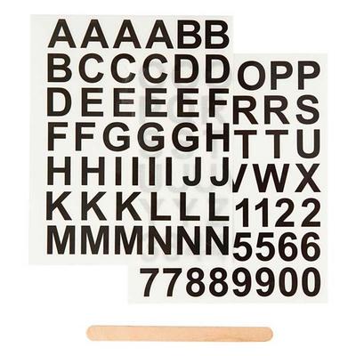 Decals - Numbers and Letters - 2 Sheets of 12.2 X 15.3 Cm