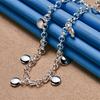 925 Sterling Silver Delicate Polished Round Pendant Necklace for Women, Fashionable Party Wedding Gift Jewelry