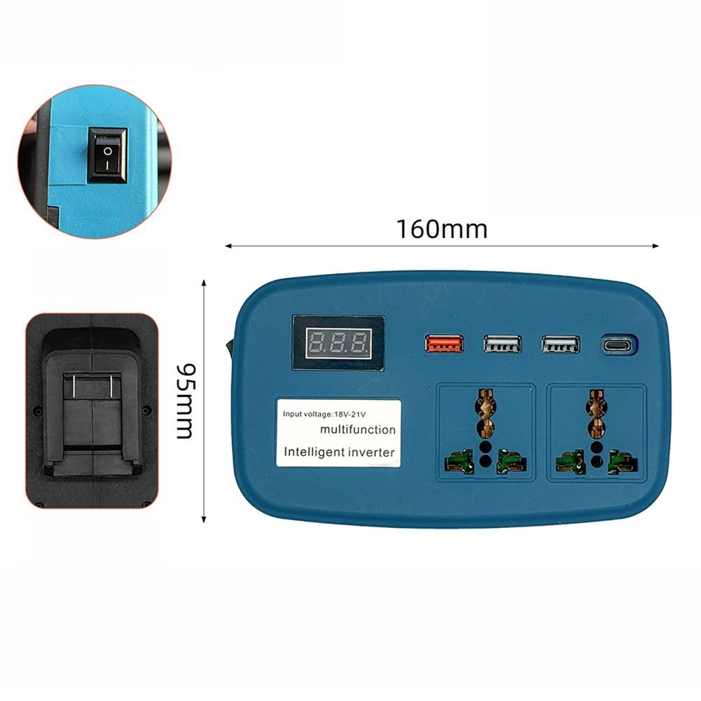 

Инвертор литиевой батареи 120 Вт DC18 В/21 В в 220 В переменного тока Инвертор батареи для Dayi