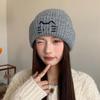 Embroidered Kitten Knit Beanies Wool Printing Knit Cap Retro Cute Cat Knitted Hat  Outdoor