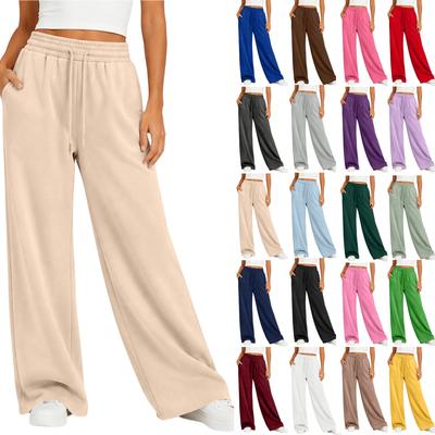 Women's Wide Leg Pants Soft Casual Loose Fit Straight Leg Trousers