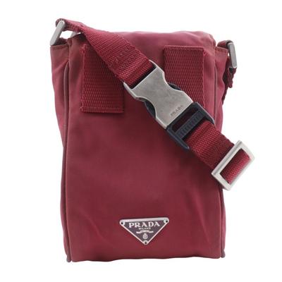 PRADA 2WAY Waist Bag Shoulder Bag MV583 CERISE Red Nylon Women Used