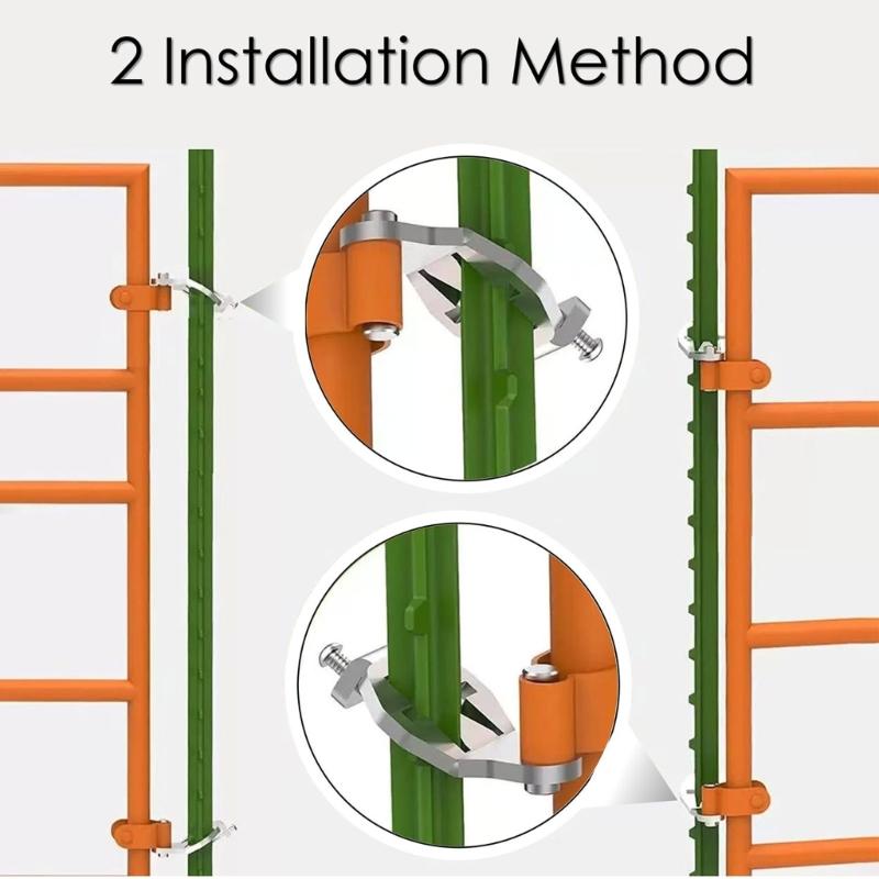 2pack Durability Metal T Post Hinges Pin Compatibility With Standard Fence Gate for Secure Hanging