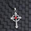 Turquoise European-Style Cross Pendant Necklace - Trendy Punk Fashion Sweater Chain Ornament