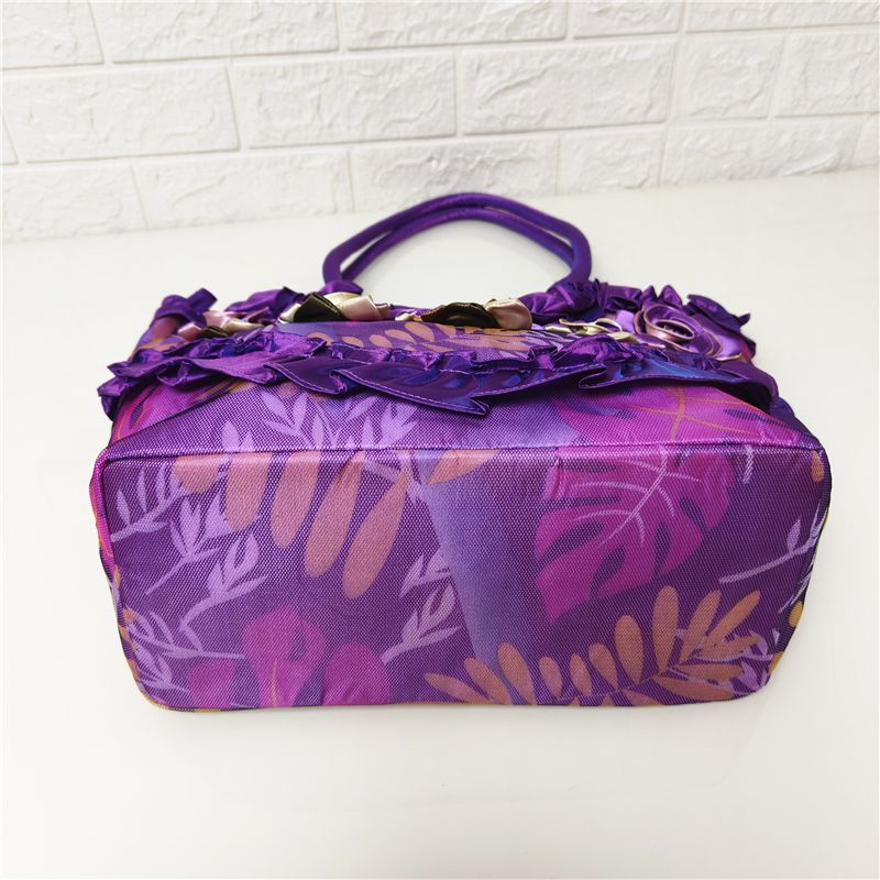 WTEMPO Duża pojemność pojedyncze torby na ramię damskie ręcznie robione torebki kwiatowe torby etniczne Hanfu torby z jedwabiu