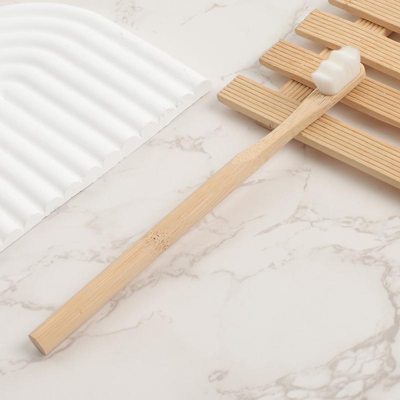 Custom and Stock Options 12000 Ultra Soft Nano Bristles Biodegradable Round Handle Bamboo Toothbrush Nano Toothbrush