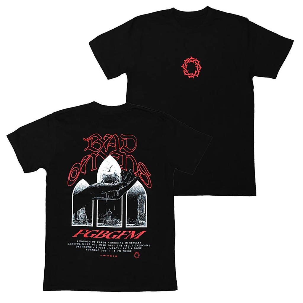 One Million Bad Bad Omens Metal Core Rock Zenekar Amerikai Retro Szabadidő Könnyen Nyomtatható Rövid Ujjú Póló Férfiaknak és Nőknek