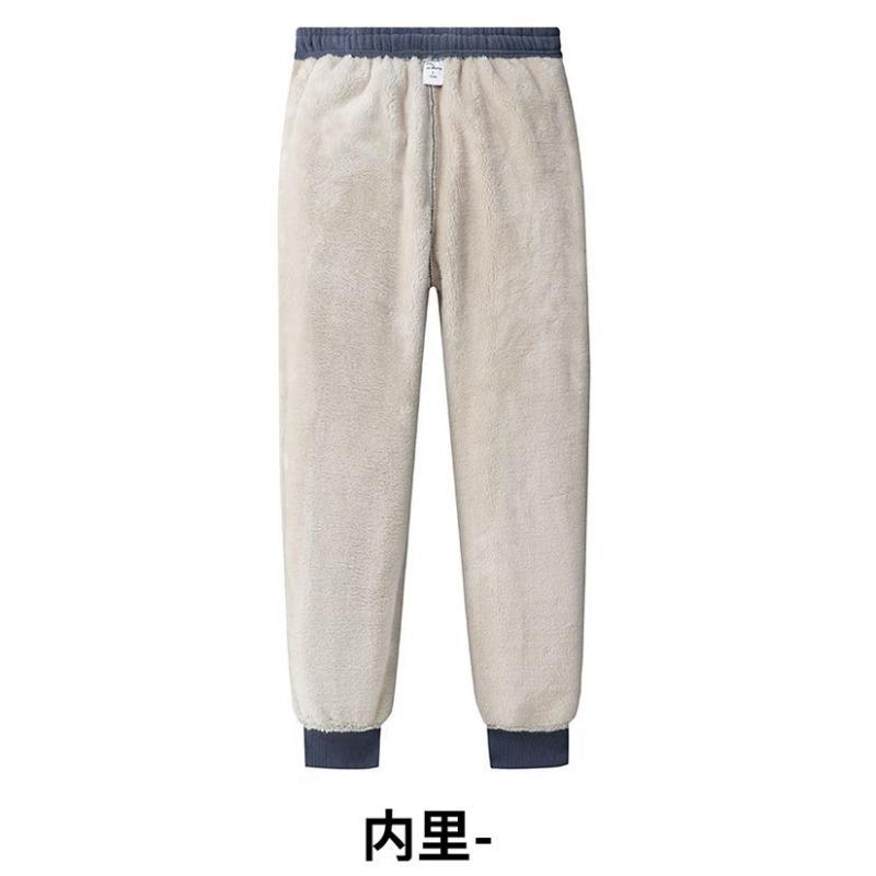 Pantalon Sherpa d'hiver pour homme, velours épaissi double face polaire chaud, pantalon décontracté d'extérieur