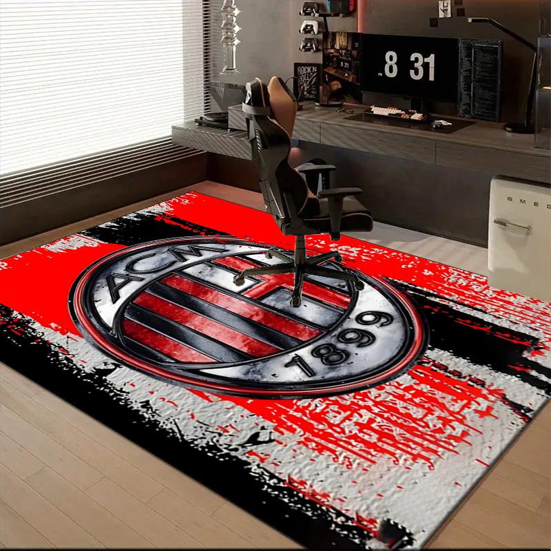 Milan Football club Printed Office Carpet Chair Cushion  Entryway Rug, Rugs for Living Room, Bedroom Christmas gifts