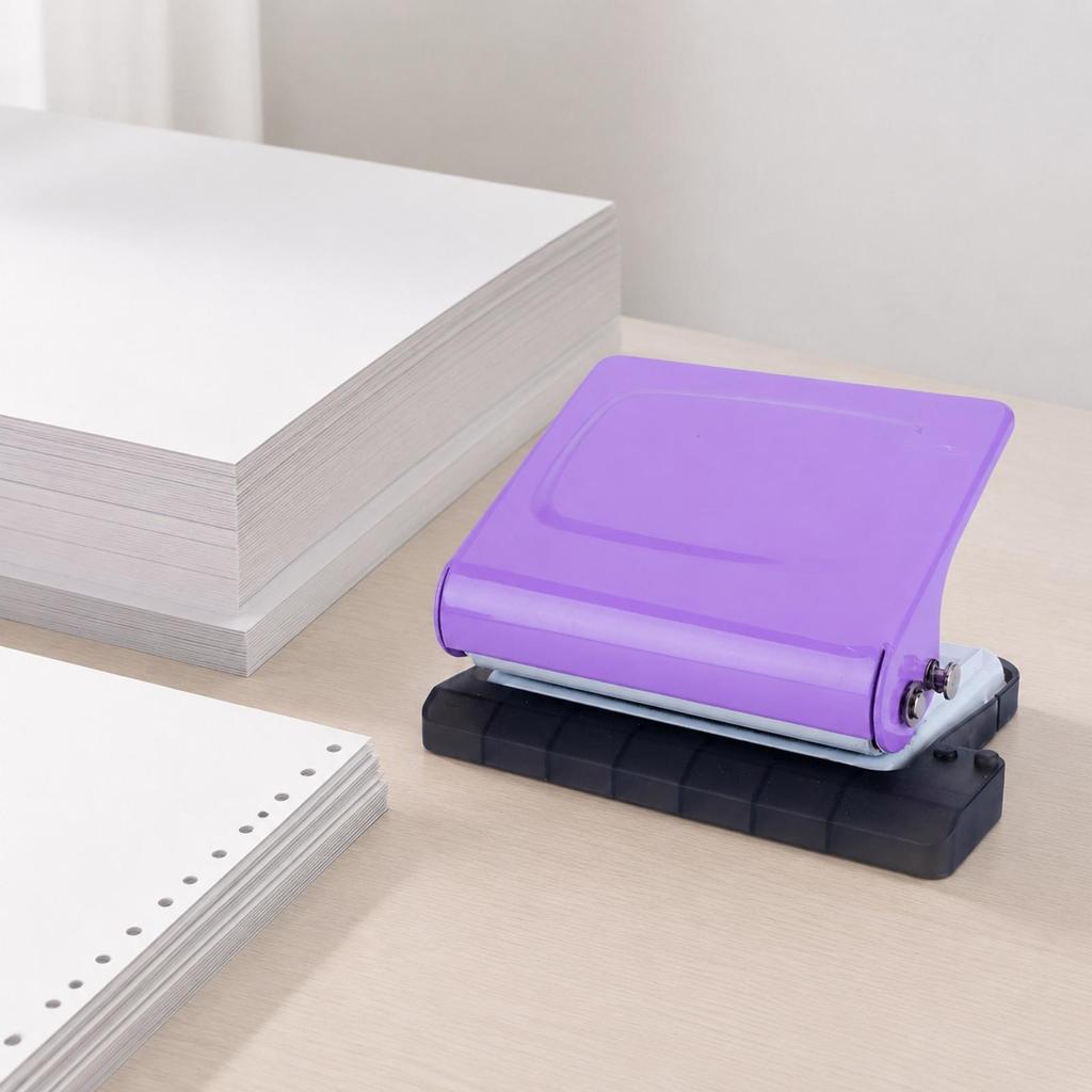 10-Hole Paper Punch Manual Metal Body Hole Easy To Operate Office Tool for