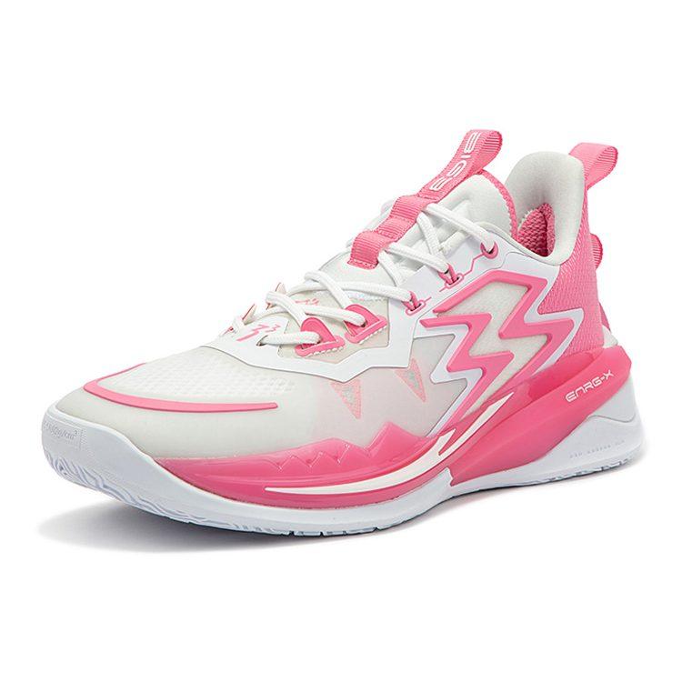 Scarpe da Basket Performance 361 Big3 3.0 Resistenti all'Abrasione Ammortizzate Basse da Uomo Bianco Rosa 672311111F-2