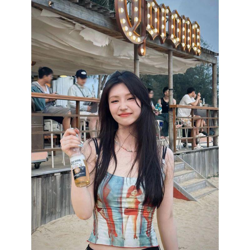 

Мода для полных девушек, сексуальный топ-майка на тонких бретелях с открытой спиной для женщин, короткий летний прилегающий топ для нижнего слоя Picture Color M