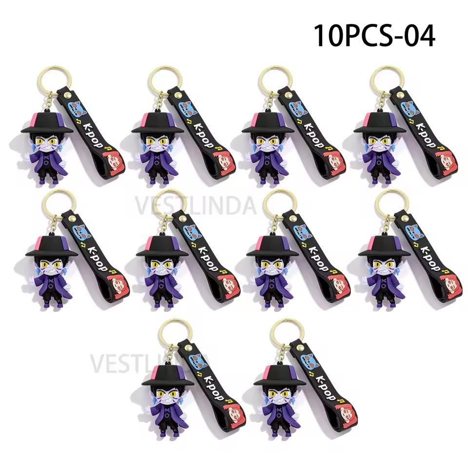 1/10PCS KPOP Demon Hunters Keychain Tiger Character PVC Model Keychain Adorable Harajuku Style Key Ring for Friends Fans Halloween