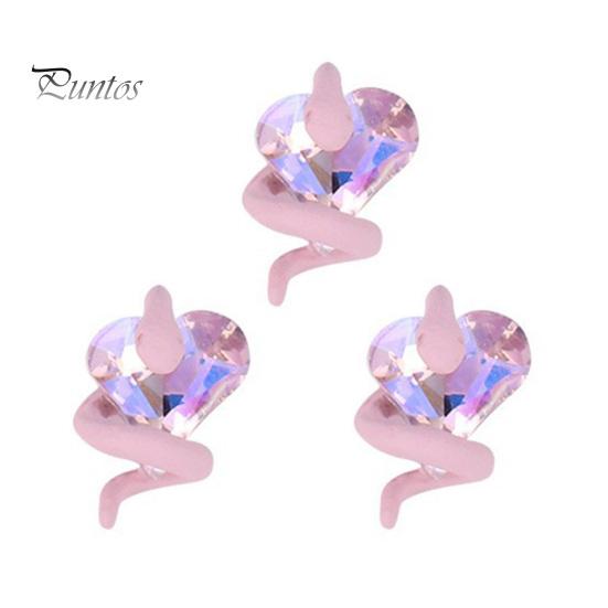 

3 шт., украшения для ногтей «сделай сам», змея вокруг 3D сердца, подвески из искусственного кристалла, стразы для дизайна ногтей, чехол для телефона, аксессуары для декора, принадлежности для маникюра B