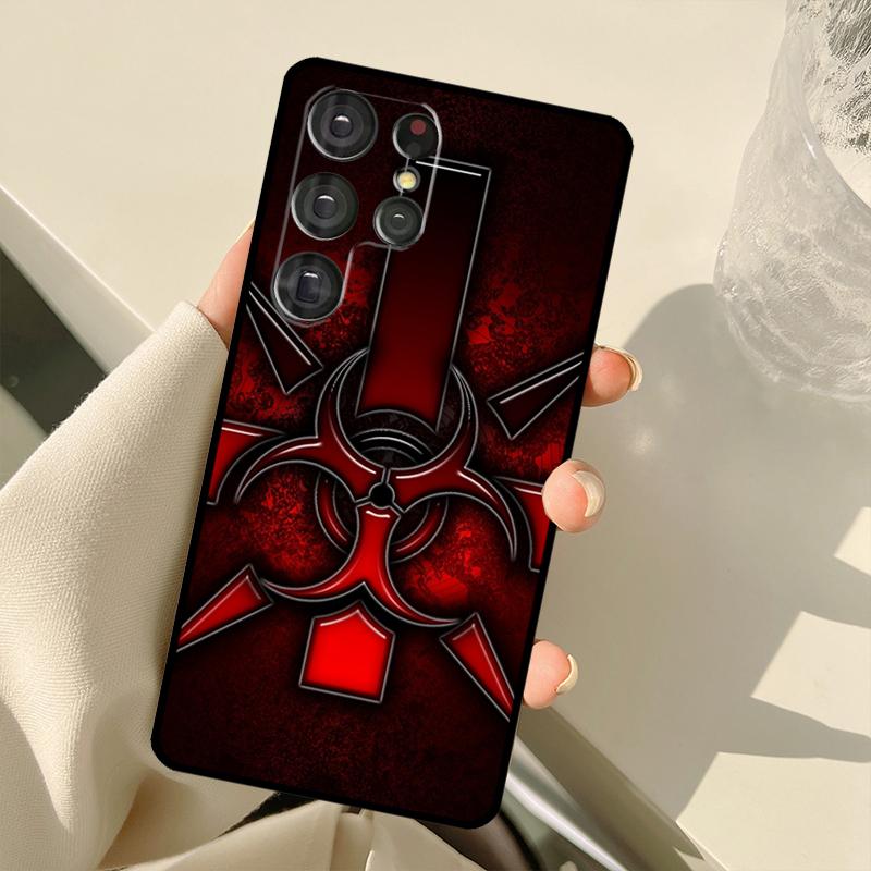 Biohazard Symbol For Samsung Galaxy S23 S22 Ultra S21 S20 FE S8 S9 S10 Note 10 Plus Note 20 Ultra Phone Case