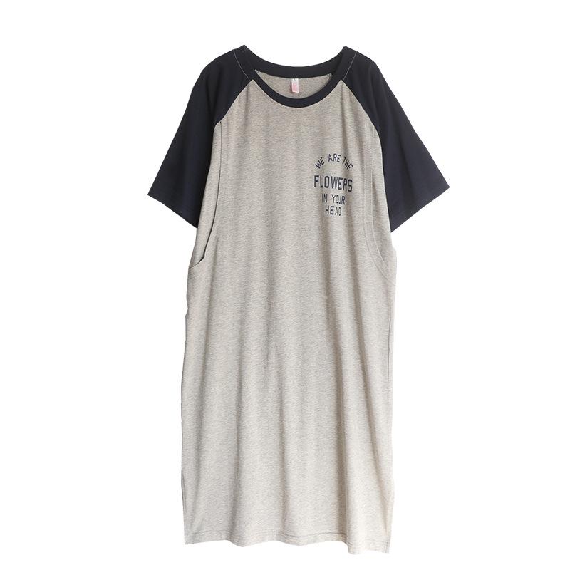 Summer Maternity & Nursing Dress: Short Sleeve Cotton Nightgown for Postpartum Moms