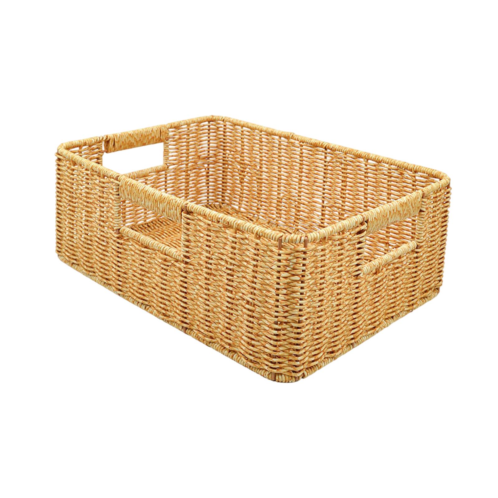 Rattan Storage Basket Sundries Storage Basket for Living Room Farmhouse