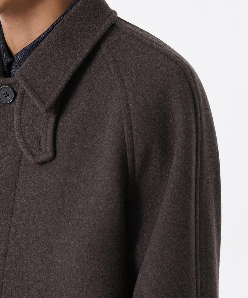 Musinsa Standard Wool Blend Oversized Half Balmacaan Coat [Heather Brown]