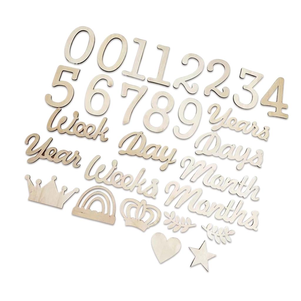 Natural Wood Milestone Blocks For Baby Photography Nursery Decor Eco Friendly Keepsake Growth Tracker