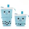 Japanese-Style Cute Milk Tea Pencil Case for Students - Multifunctional, Large Capacity Stationery Bag