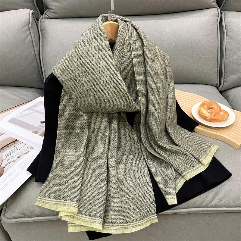 Women Winter Warm Luxury Imitation Cashmere Scarves Solid color Fashion Shawl Wrap Ladies Blanket Foulard Pashmina Bandana Scra