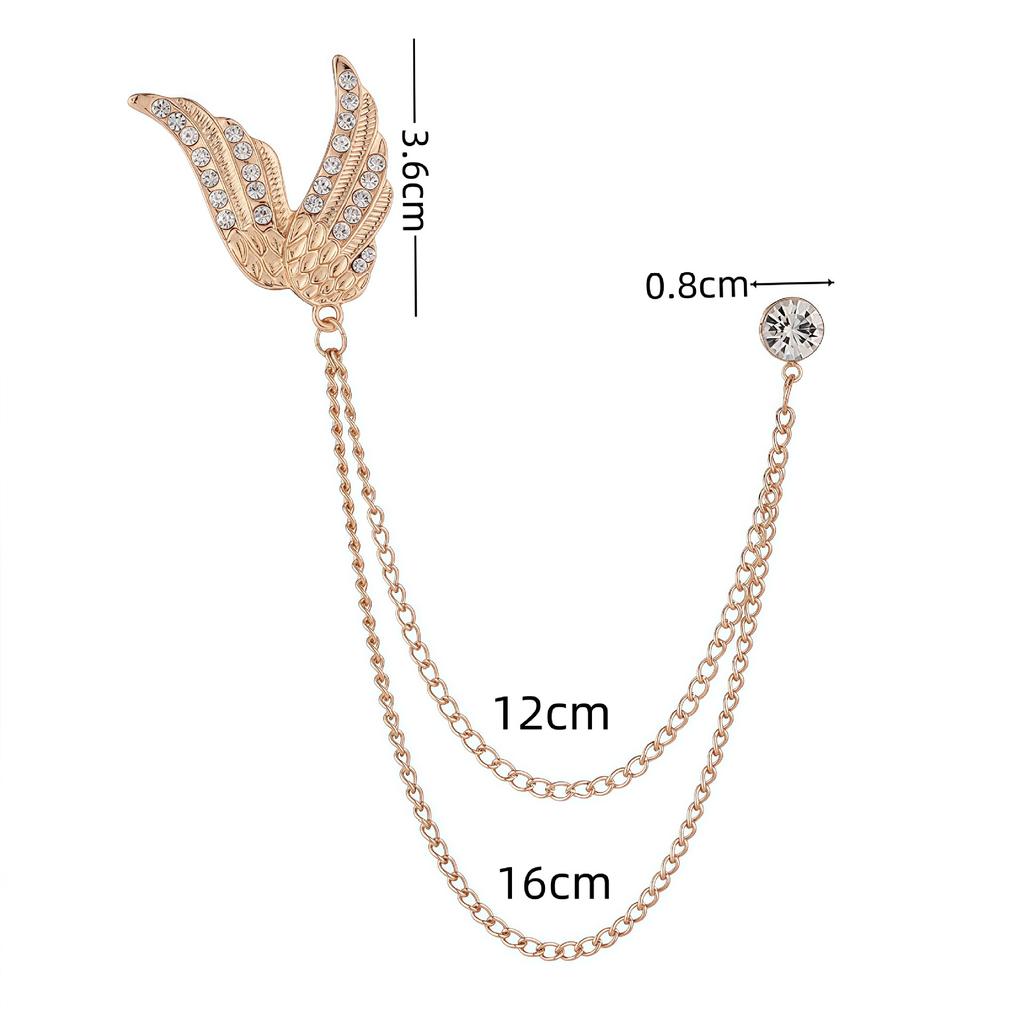 Fashion Metal Rhinestone Brooch for Women and Men Tasse Animal Lapel Pins Eagle Deer Wings Design Collar Pin Jewelry Gifts