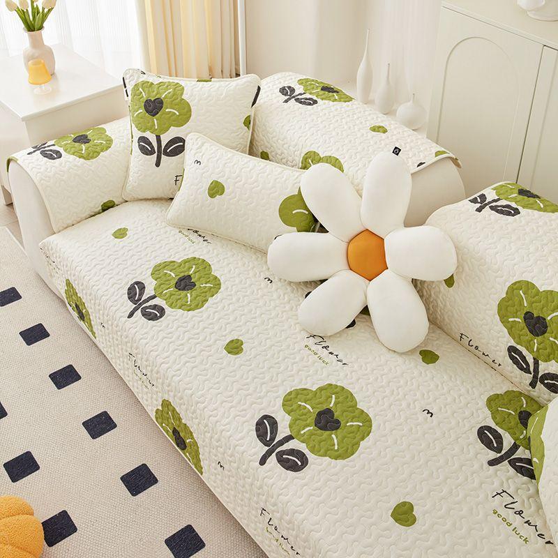

Nordic Pure Cotton Sofa Cushion Simple Modern Non-Slip Cover for Solid Wood Leather Sofa Universal Four Seasons 70*70cm
