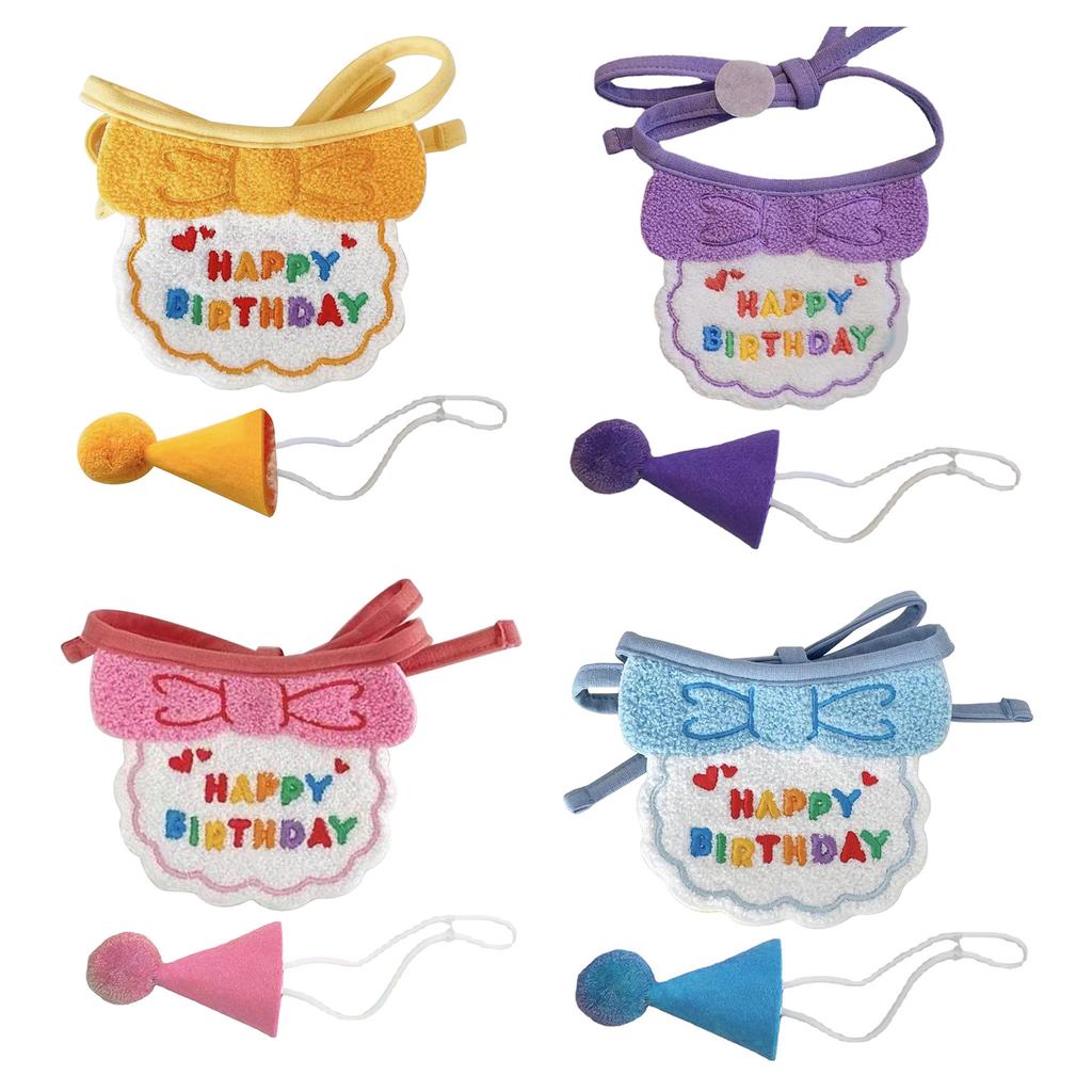 Cat Dog Bibs and Hats Cute Dress Up Hats Bib Funny Photography Props Gift for Birthday Party