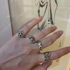 Vintage Inspired Geometric Star Ring In Antique Silver For Fashionable Women