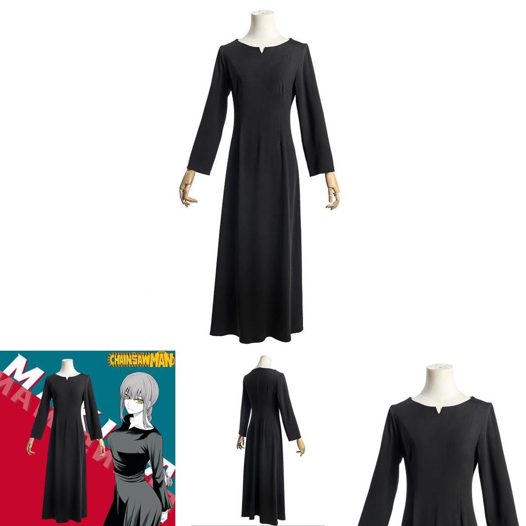 Favoloso Costume Cosplay di Chainsaw Man Makima con Maniche per Halloween Comic Con