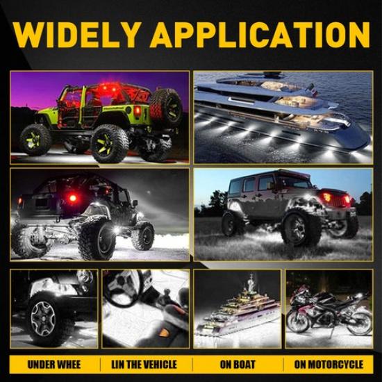 4x White Car LED Neon Light Underglow Lamp Kit For Chevy Trailblazer Silverado V