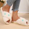 Fashion Heart Mix Color Cotton Slippers for Women Winter Indoor Cross Strap House Cotton Slippers Woman Light Non Slip Fur Slides Ladies