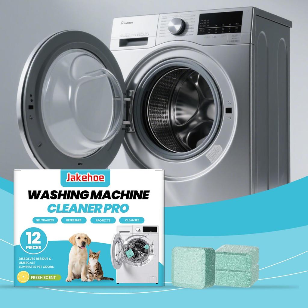 Jakehoe Laundry Cleaner Pills for Daily Household Use: Gentle Cleaning of Stains, Scale, and Odors in Washing Machines with Rotating Drum