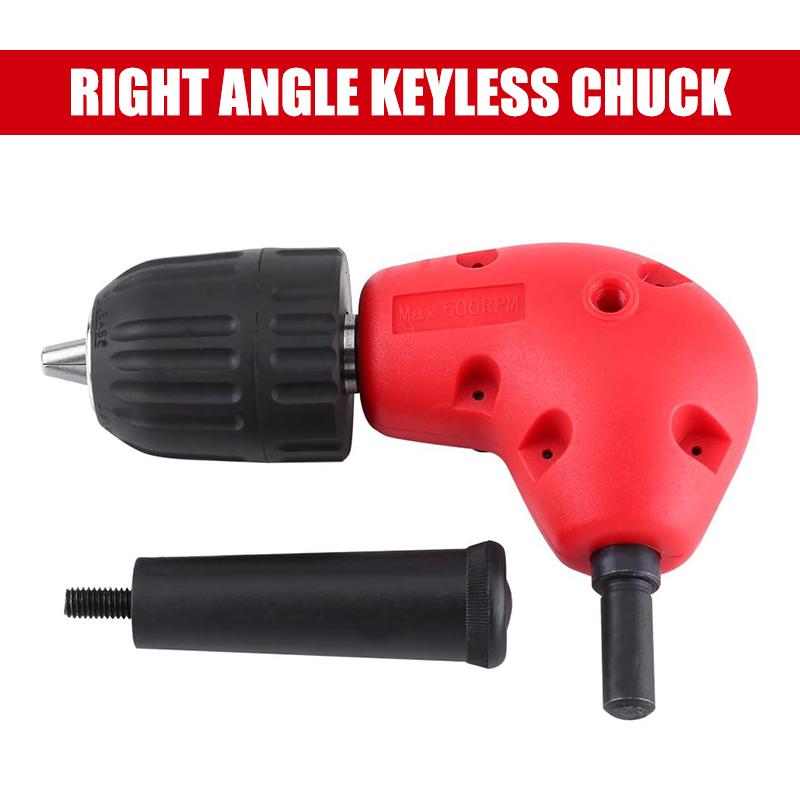 

90 Degree Round Shank Right Angle Bend Extension Accessory Corner Three Jaw Chuck Narrow Space Repair Tool Right Angle Drill Att