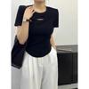 2026 Women's Slim Fit Short Sleeve Hollow Out Casual T-shirt