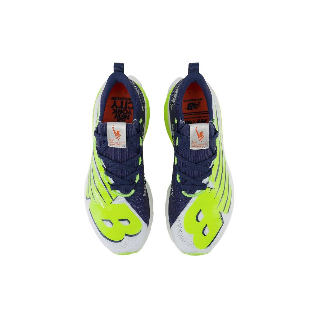 New Balance Elite V3 Round Toe Shock Absorbing Durable Low Top Running Shoes Women Running Shoes Navy-Blue Metallic-Silver WRCELNM3