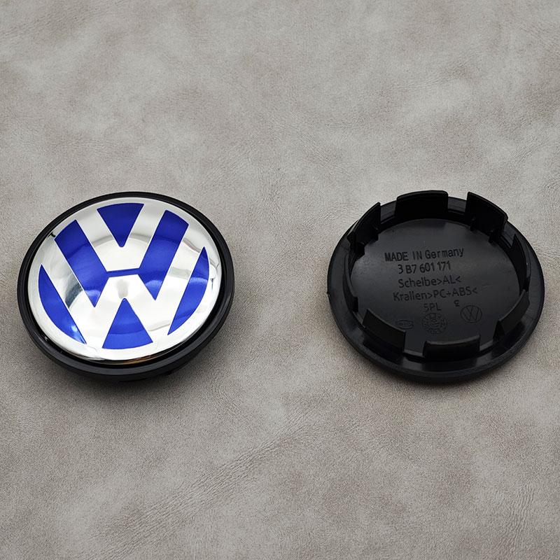 Für VW Volkswagen Jetta MK5 Golf 4 Stück 65mm Blau VW Auto Radnabenkappen Für Volkswagen VW R GTI Golf 6 Passat CC Magotan Touran