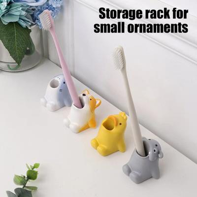 Cartoon Animal Toothbrush Holder Resin Bathroom Organizer Stand for Toothbrushes Paste Adorable Desk