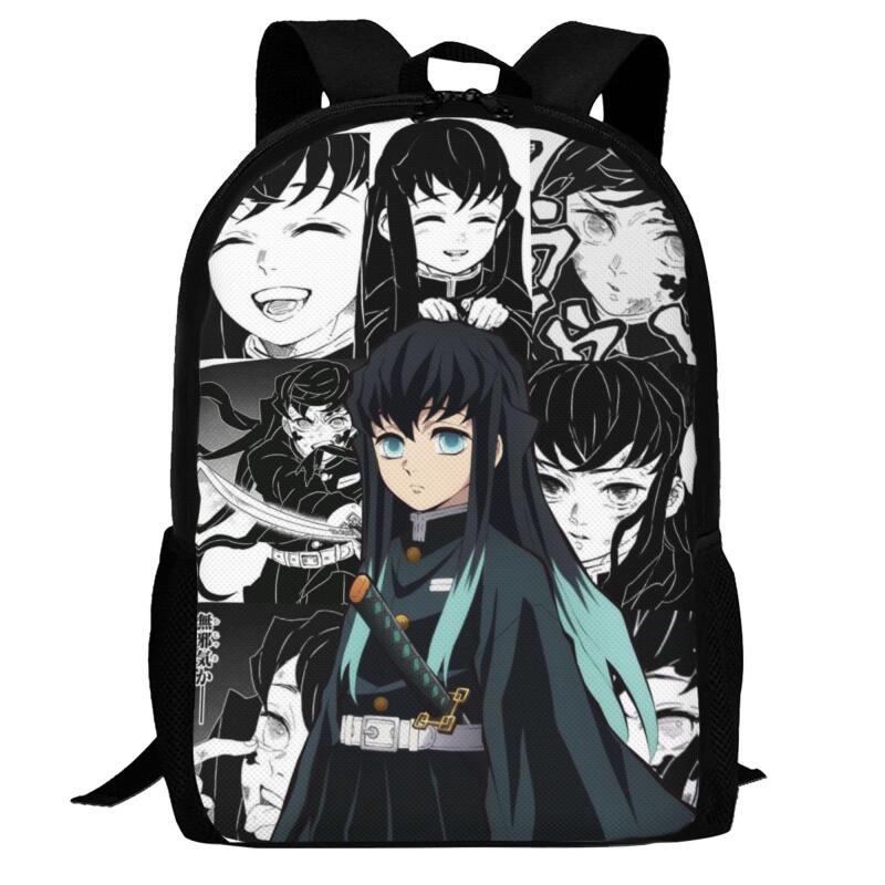 Demon Slayer Anime Backpack Tokitou Muichirou Print Student School Bag Teen Girls Travel Rucksack Casual Daypack Mochila Gift