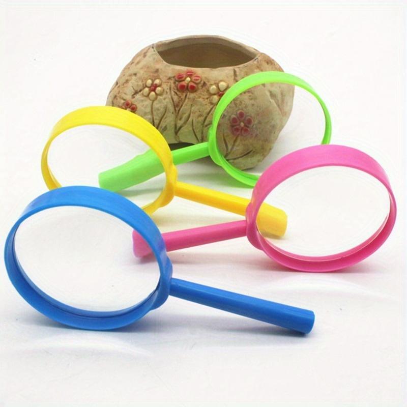 5pcs 3X Random Color Handheld Magnifier Portable Magnifying LoupeReading Glass Lens Kids Inspection Magnifying for Reading Colorful 60mm