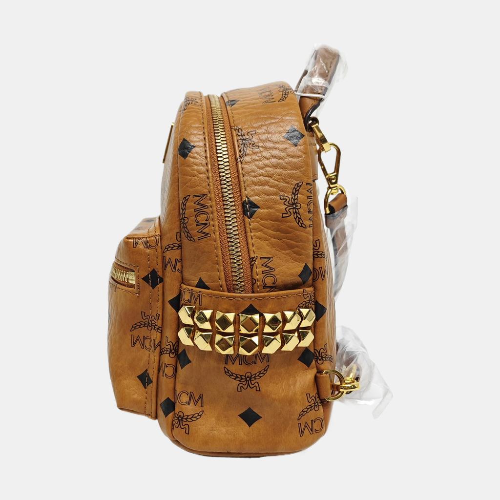 [Pre-Owned] Classic Allover Logo Studded Three-In-One Coated Canvas Shoulder Crossbody Backpack - Very Good #1IQOZOA