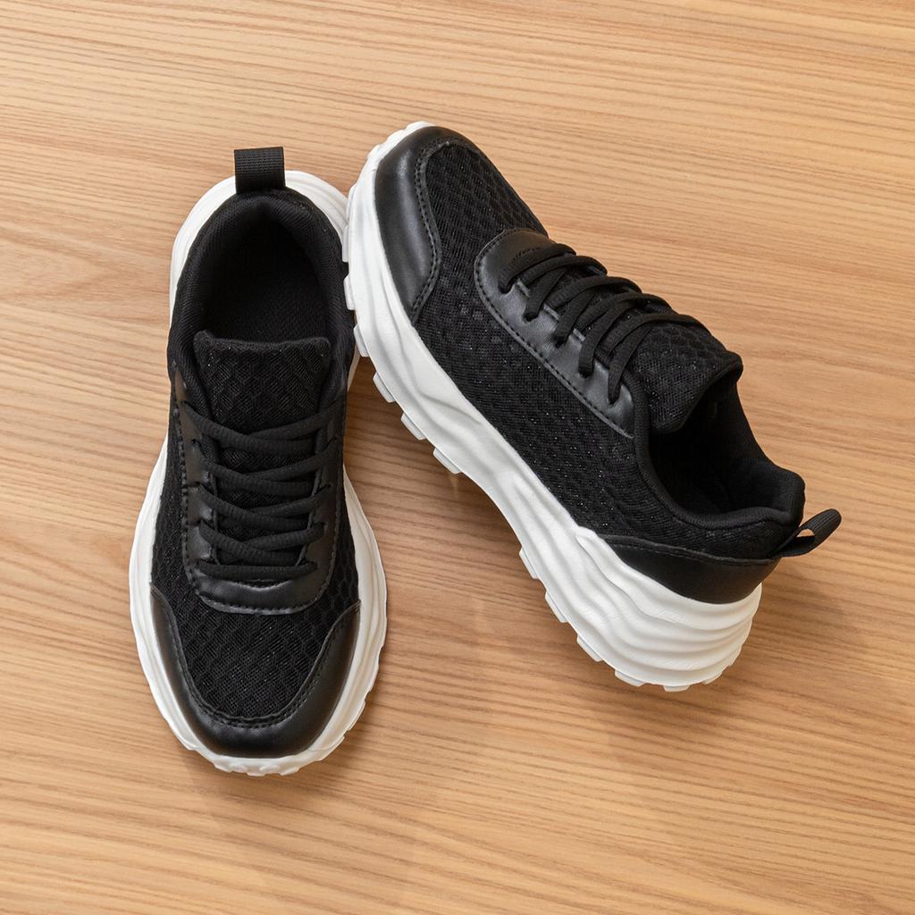 Fashion Spring and Summer Thin Hollow Breathable Mesh Casual Thick-soled Versatile Sports Dad Shoes