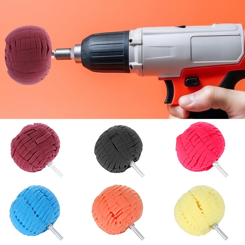 Auto Polierpad Bohrerball Auto Polierer Pufferpad Detaillierte Kratzerpolitur Schaftdurchmesser 6mm für die Pflege von Autoreifenfelgen